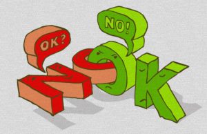 Ok No typography illustration